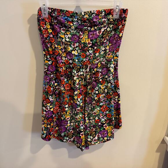 SHEIN Privé Allover Floral Print Tube Romper Size Large - Picture 5 of 10